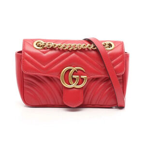 Gucci GG Marmont Shoulder Bag Leather Red